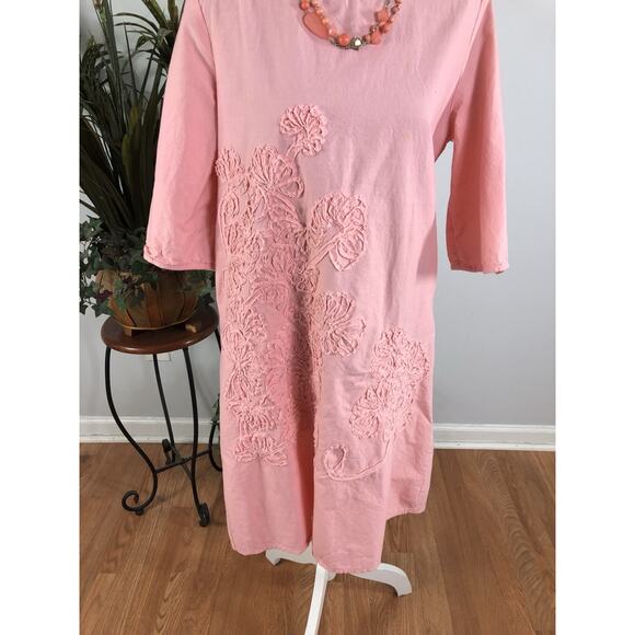 Depending Dress XL 1/2 Sleeve Boho Vacation Clueless Preppy Rd-Neck Pullover - Picture 2 of 10
